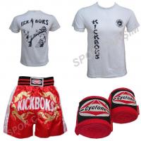 Cyclone Kickboks Şortu,Evox Kickboks Tişört,Bandaj Kickboks Seti