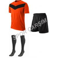 Futbol Maks11 Profesyonel Forma,Şort,Lüks Çorap Turuncu-Siyah
