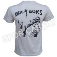 Kickboks Tişörtü,Likralı Penye Kumaş Beyaz S,M,L,XL
