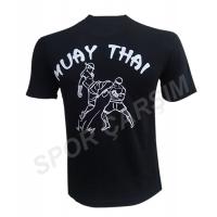 Muay Thai Tişörtü,Likralı Penye Kumaş Siyah S,M,L,XL
